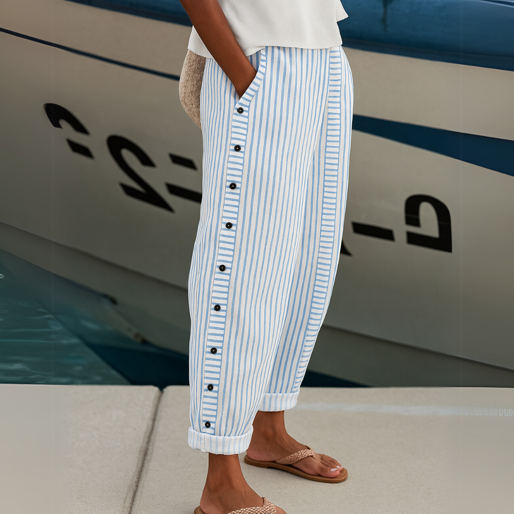 Jillian | Women's High-Waisted Striped Pant, Casual