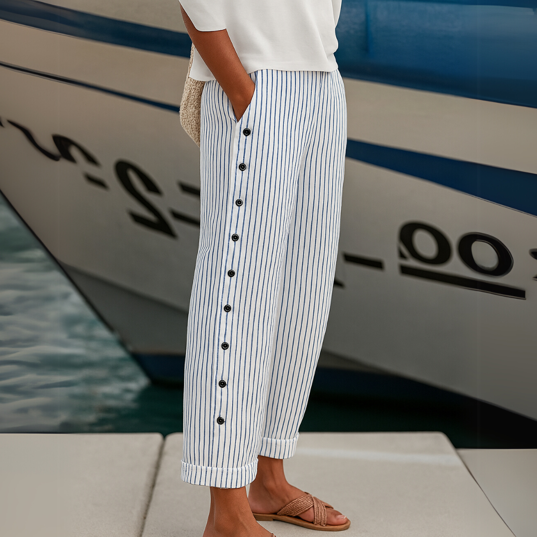 Jillian | Women's High-Waisted Striped Pant, Casual