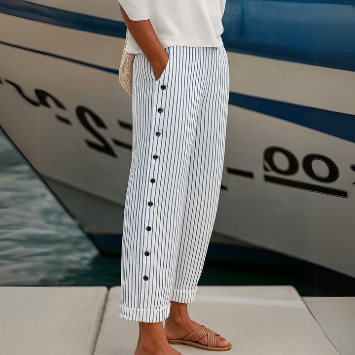 Jillian | Women's High-Waisted Striped Pant, Casual