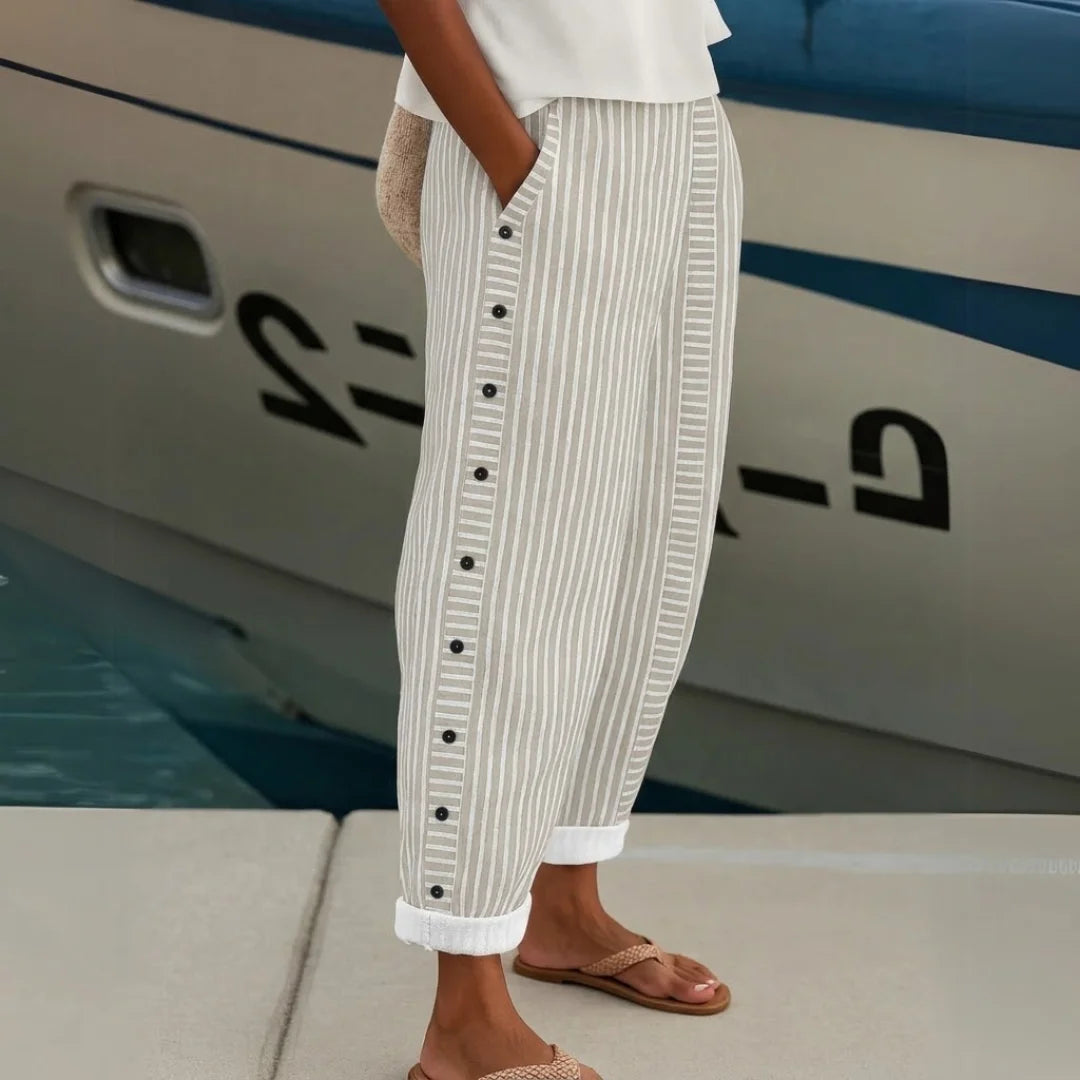 Jillian | Women's High-Waisted Striped Pant, Casual