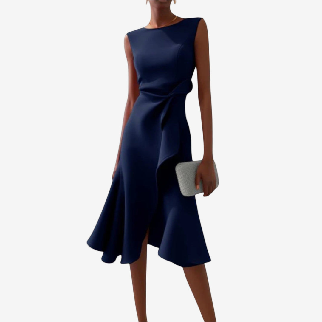Manuela | Women's Satin Midi Dress, Modern Design