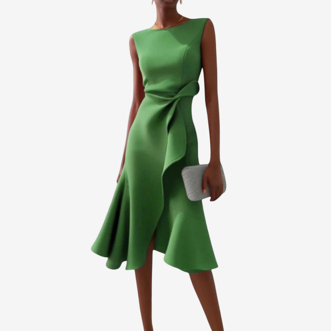 Manuela | Women's Satin Midi Dress, Modern Design