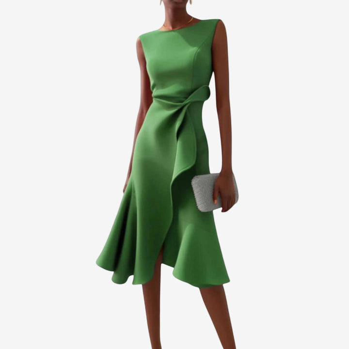 Manuela | Women's Satin Midi Dress, Modern Design