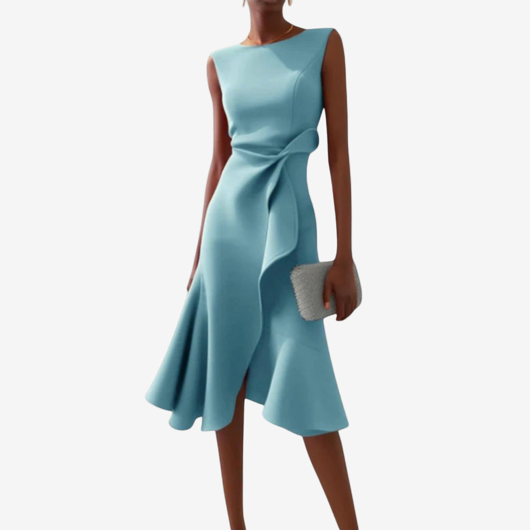 Manuela | Women's Satin Midi Dress, Modern Design