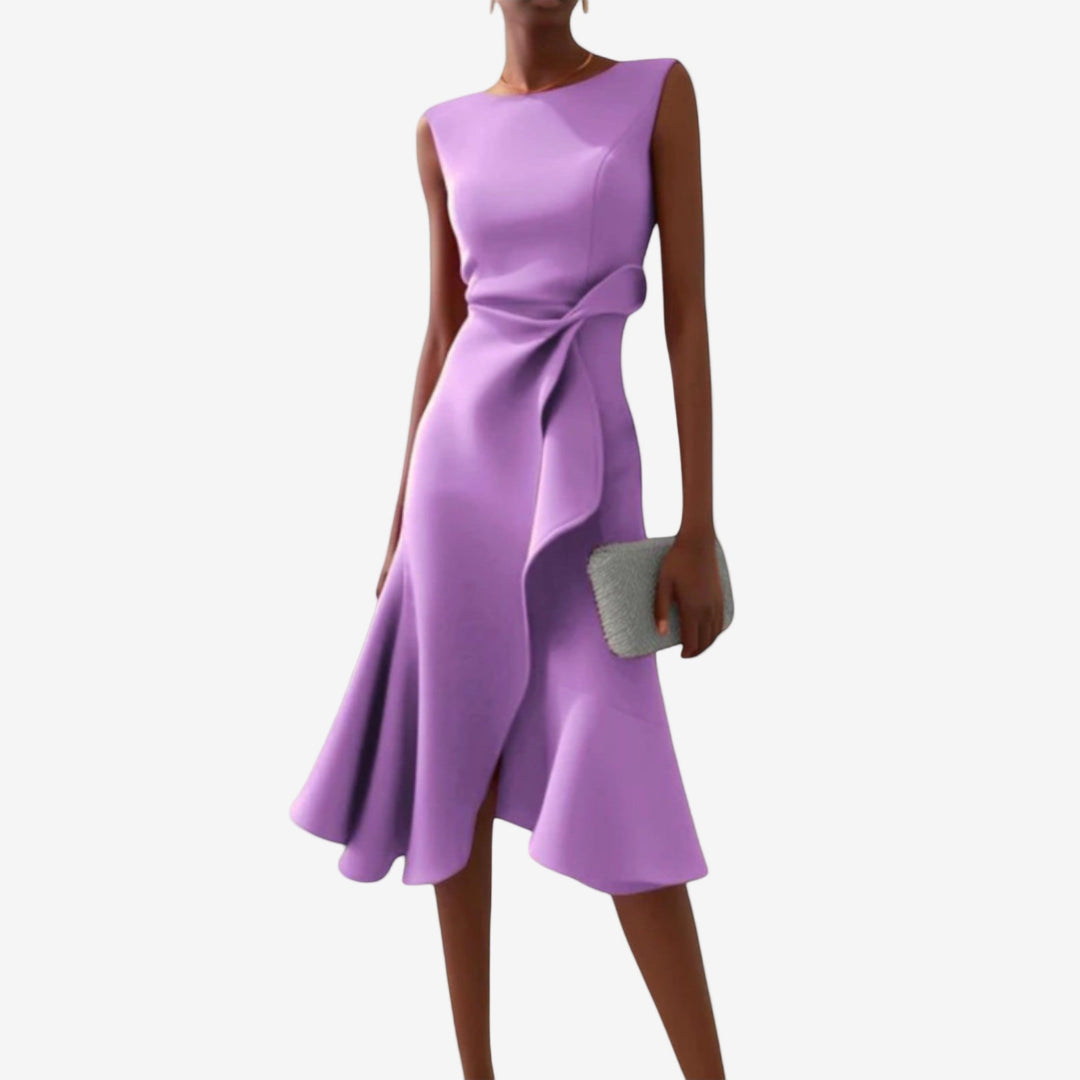 Manuela | Women's Satin Midi Dress, Modern Design