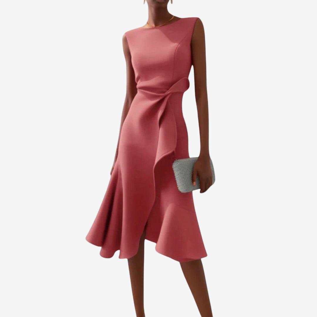 Manuela | Women's Satin Midi Dress, Modern Design