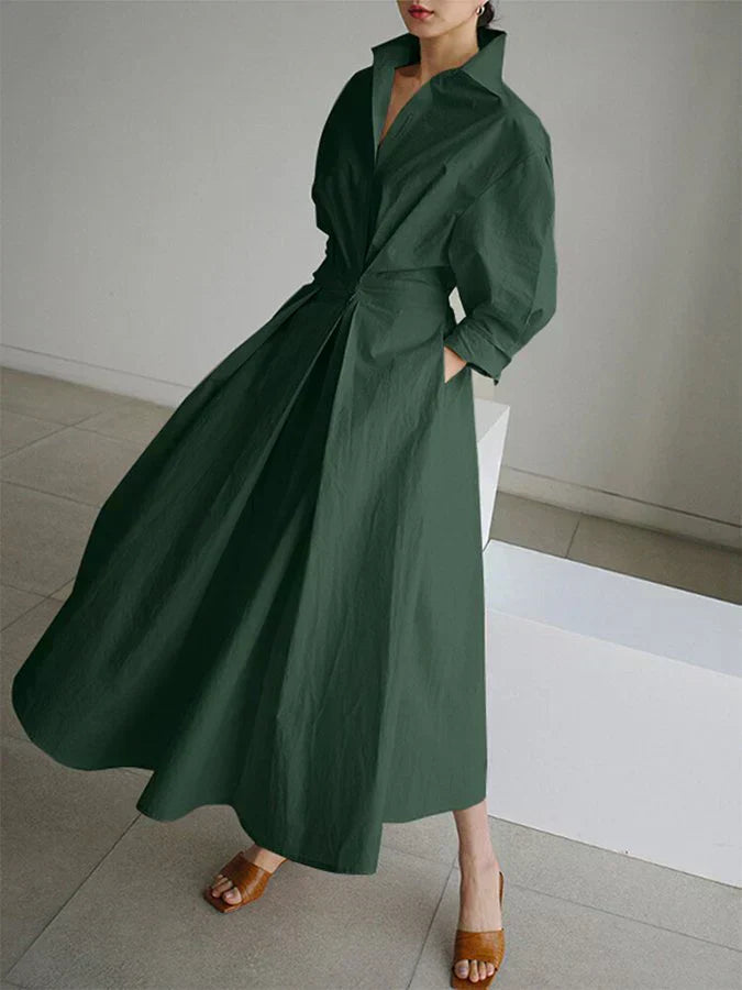 Emily | Women's Pleated Midi Dress, Casual