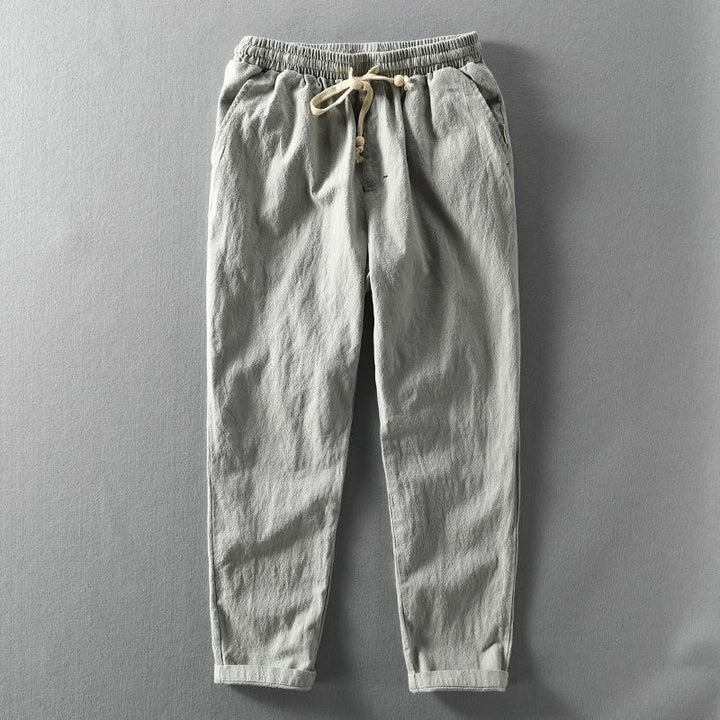 Men's Casual Lightweight Cotton Linen Blend Trousers - Summer Wear