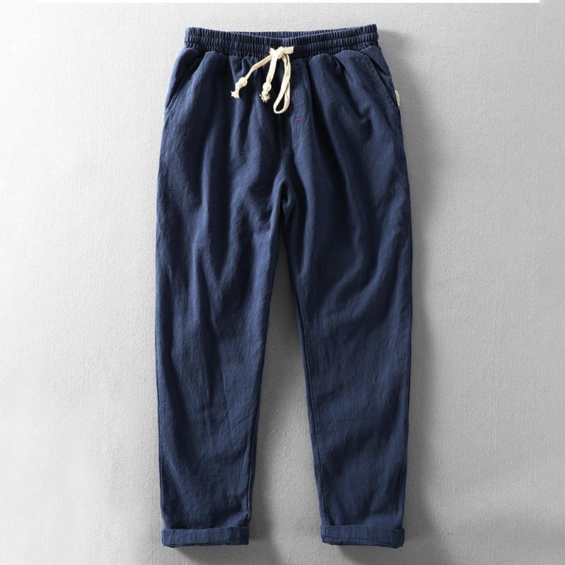 Men's Casual Lightweight Cotton Linen Blend Trousers - Summer Wear