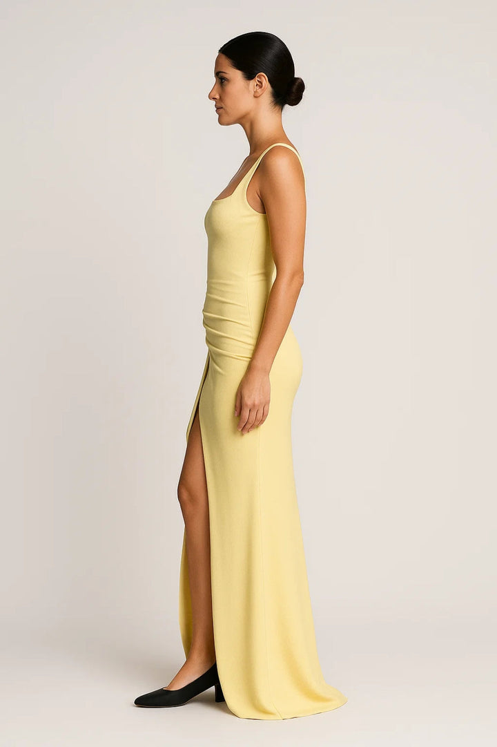Women's Flattering Maxi Dress - High Split Summer Casual
