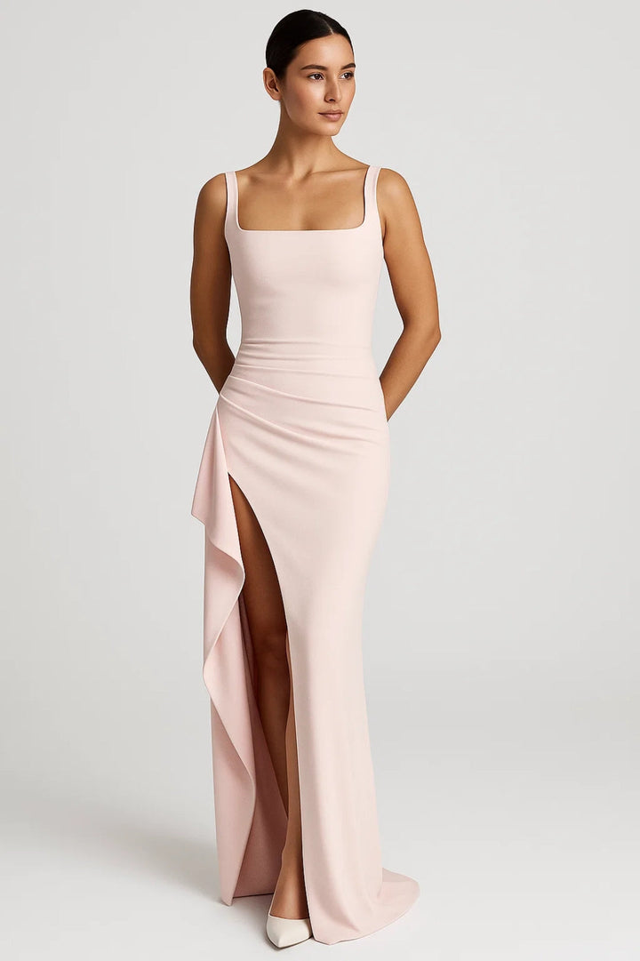 Women's Flattering Maxi Dress - High Split Summer Casual