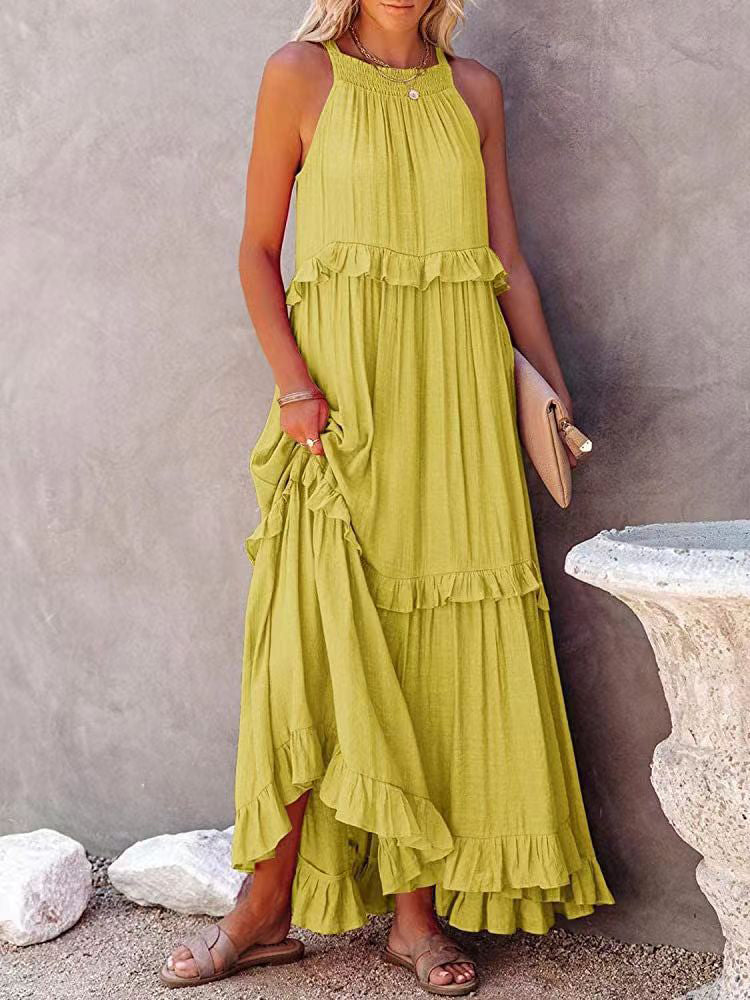 Women's Sleeveless A-line Maxi Dress - Comfortable Summer Style