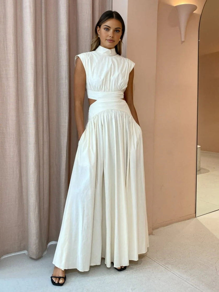 Women's Elegant Cutout Maxi Dress - Summer Evening