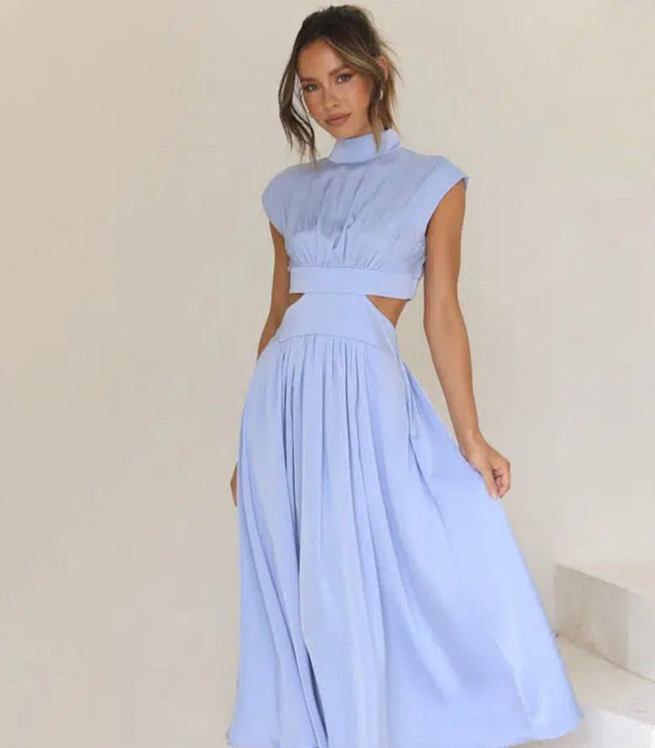 Women's Elegant Cutout Maxi Dress - Summer Evening