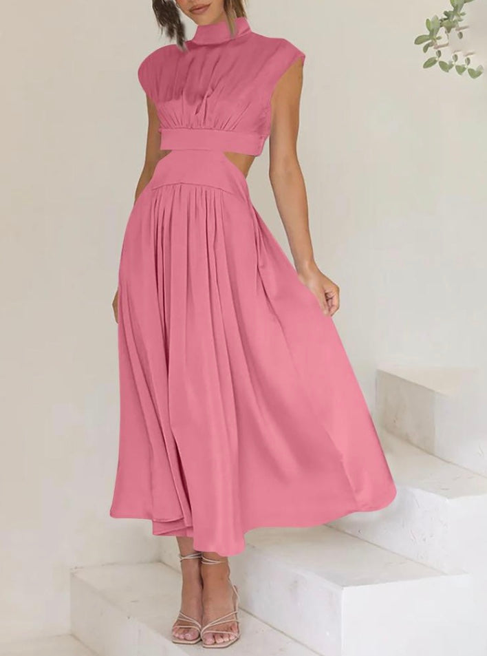 Women's Elegant Cutout Maxi Dress - Summer Evening