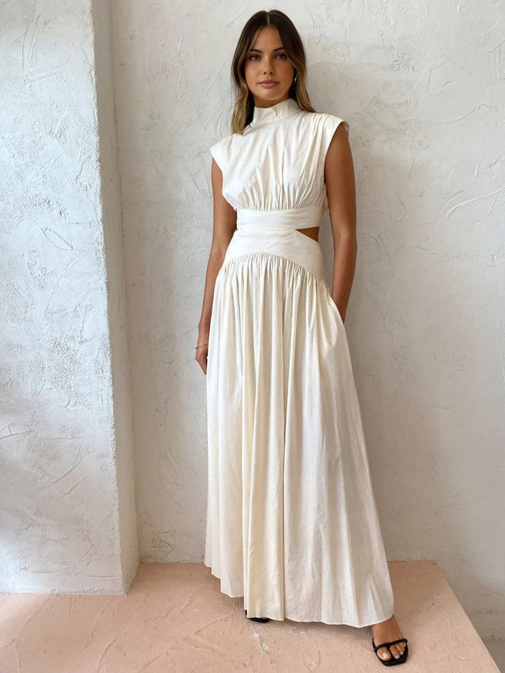 Women's Elegant Cutout Maxi Dress - Summer Evening