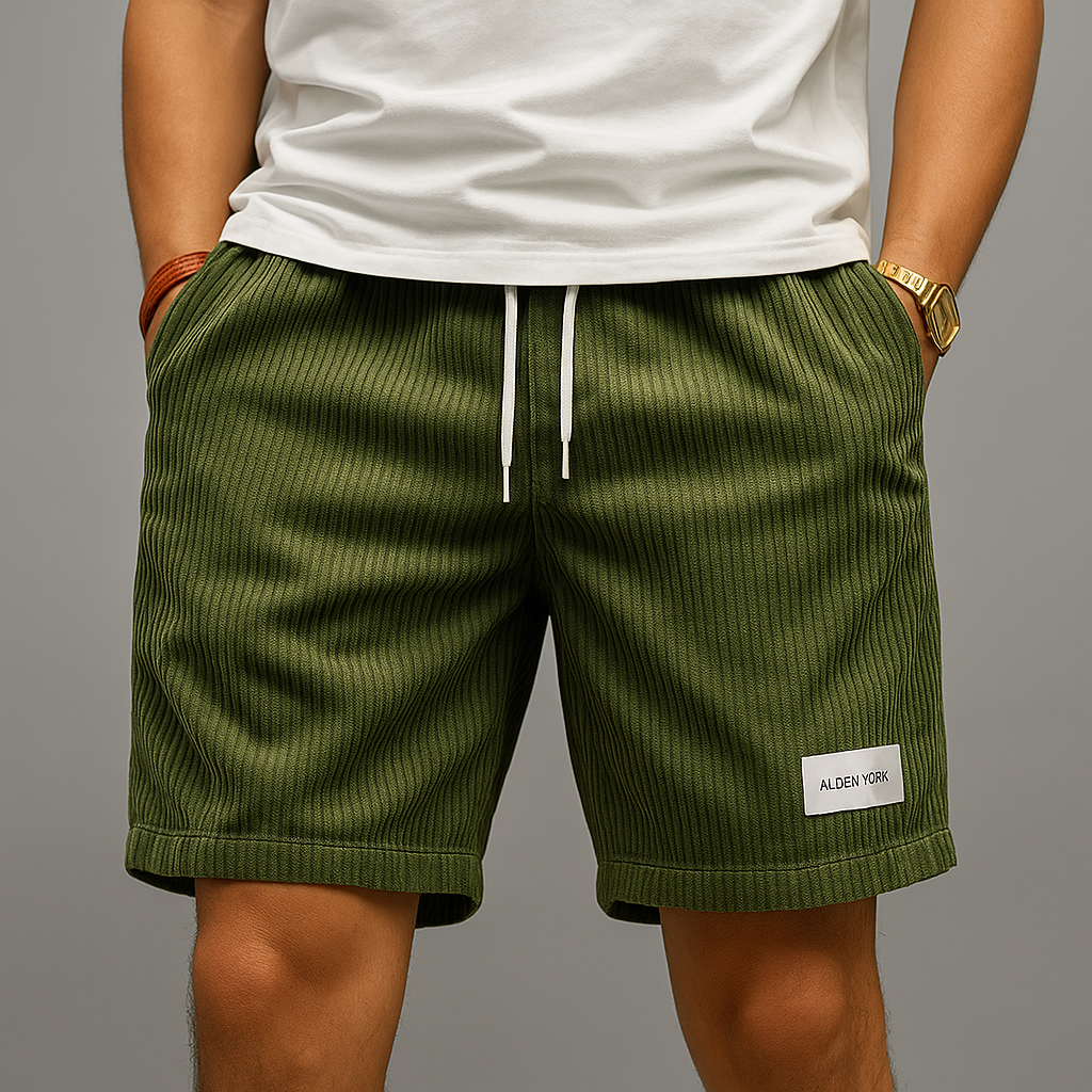 Men's Corduroy Shorts - Relaxed Fit Summer Casual