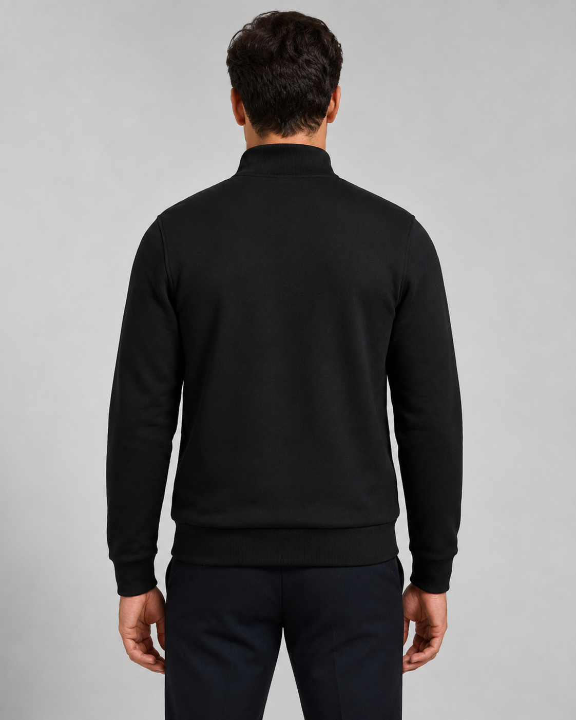 Men's Hybrid Quilted Jacket with Knit Sleeves - Zip Up