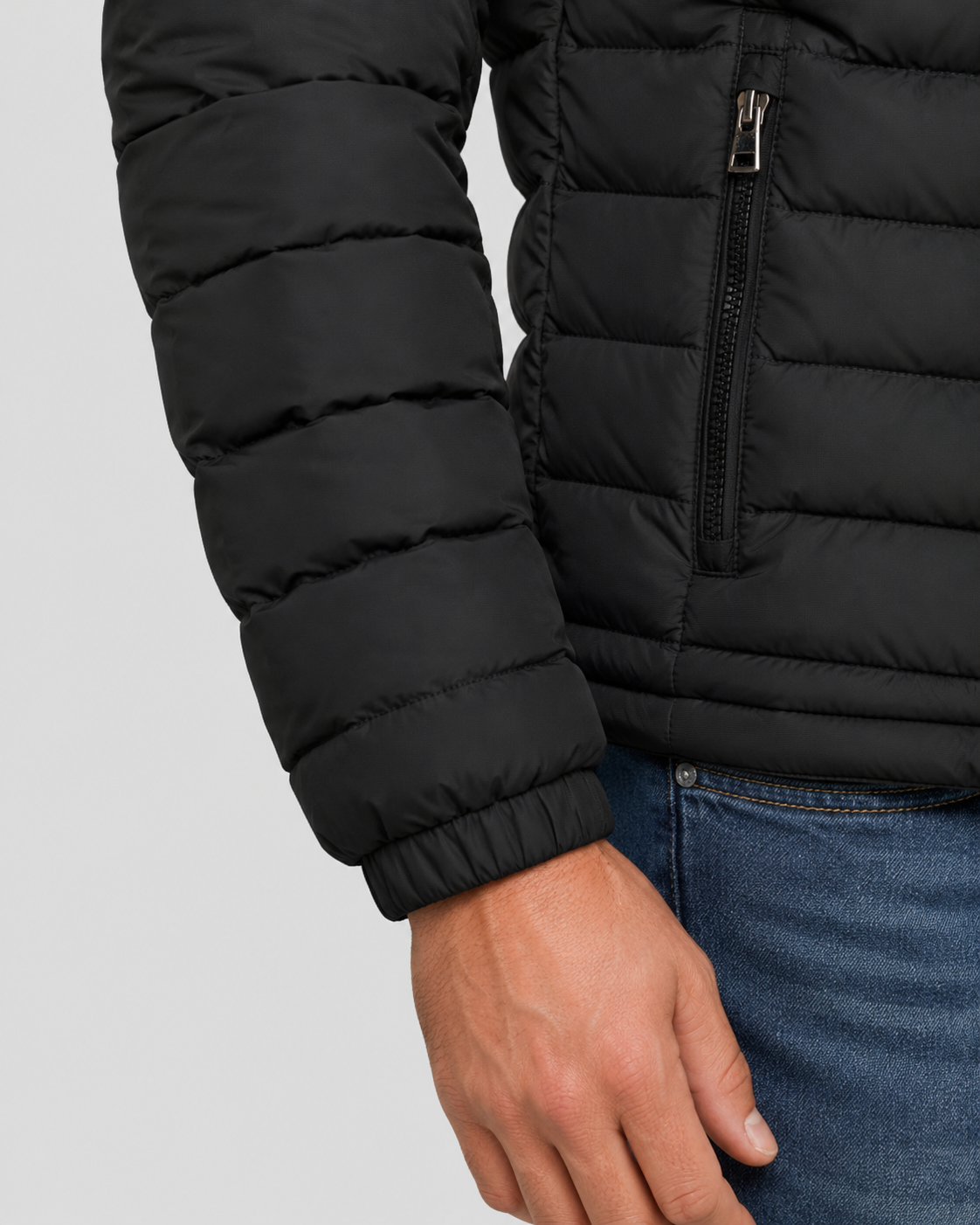 Men's Puffer Jacket - Quilted Stand Collar Fit
