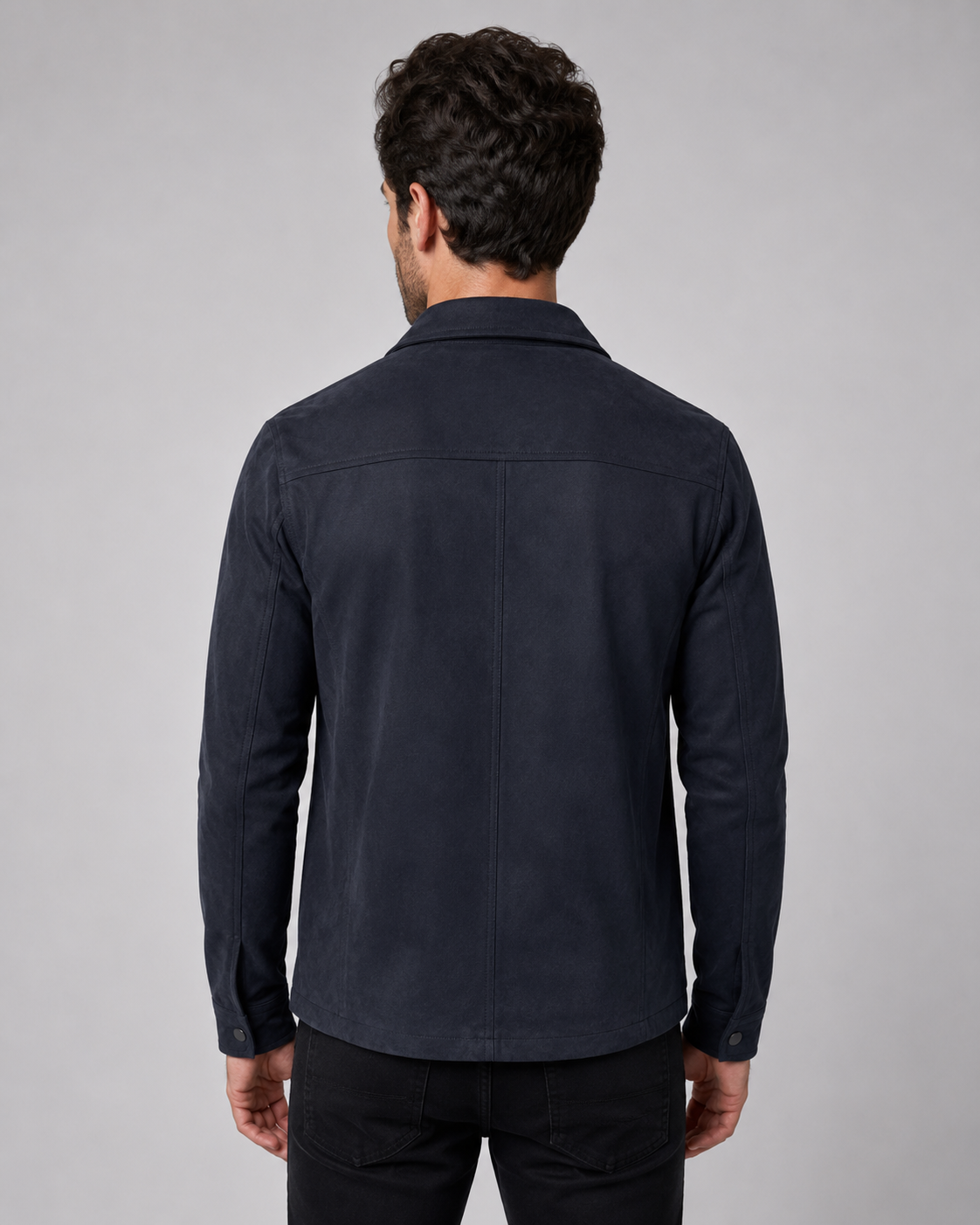 Men's Suede Slim Fit Overshirt Jacket