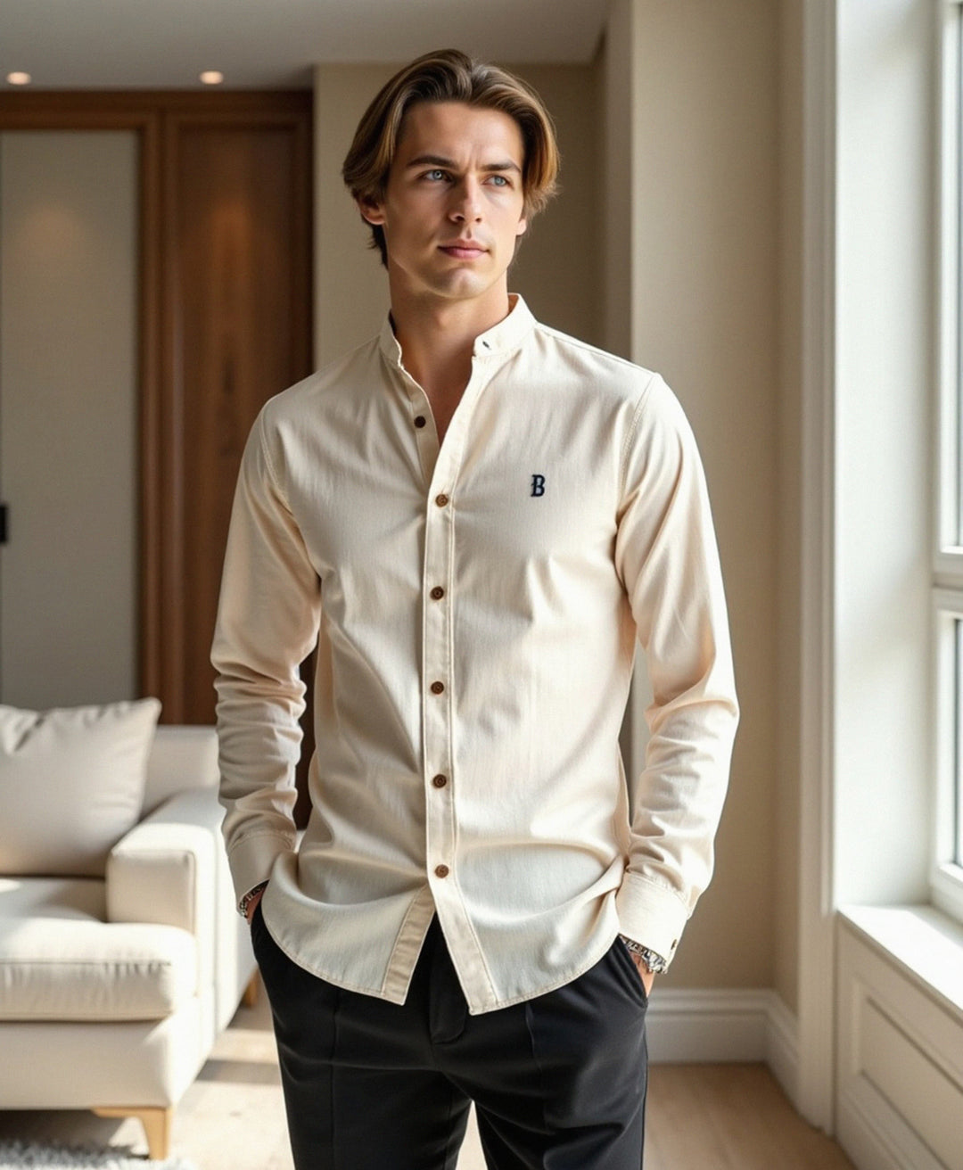 Men's Slim Fit Cotton Dress Shirt - Casual Everyday Wear
