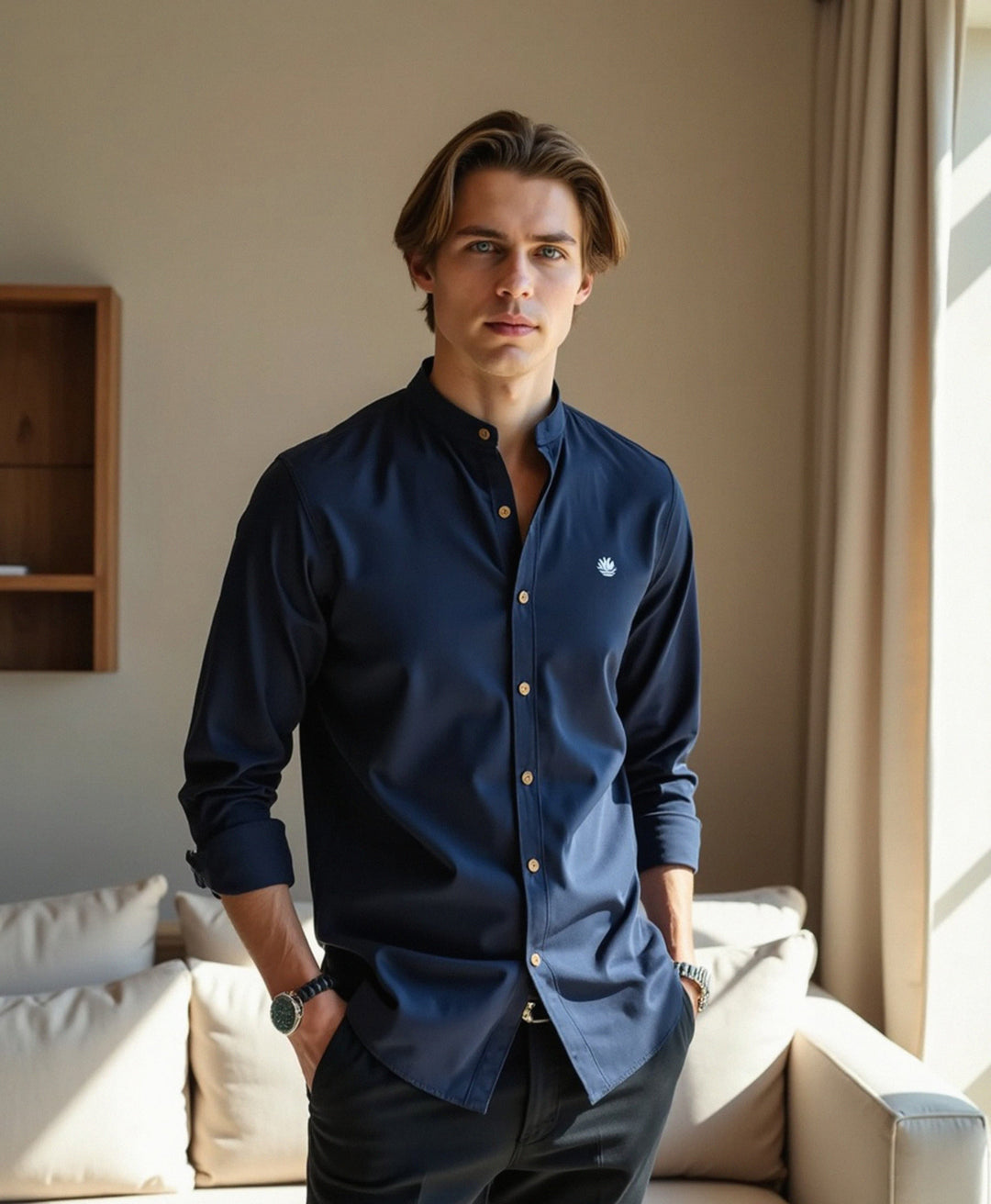 Men's Slim Fit Cotton Dress Shirt - Casual Everyday Wear