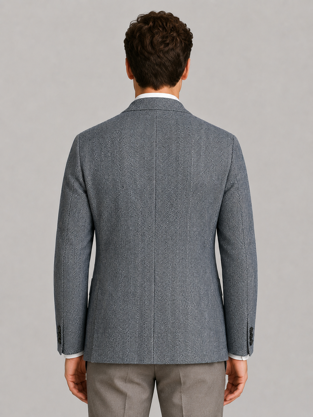 Men's Tailored Herringbone Blazer Jacket