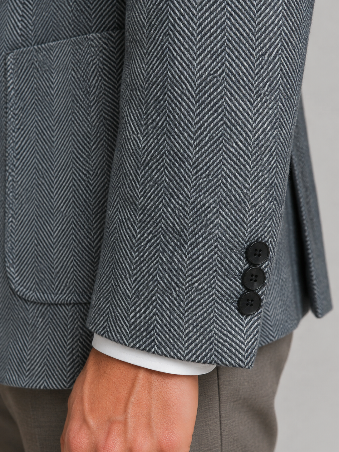 Men's Tailored Herringbone Blazer Jacket