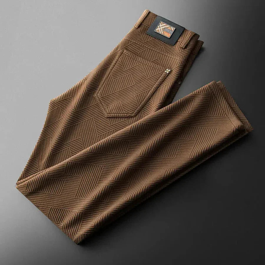 Men's Textured Stretch Pants - Casual Wear