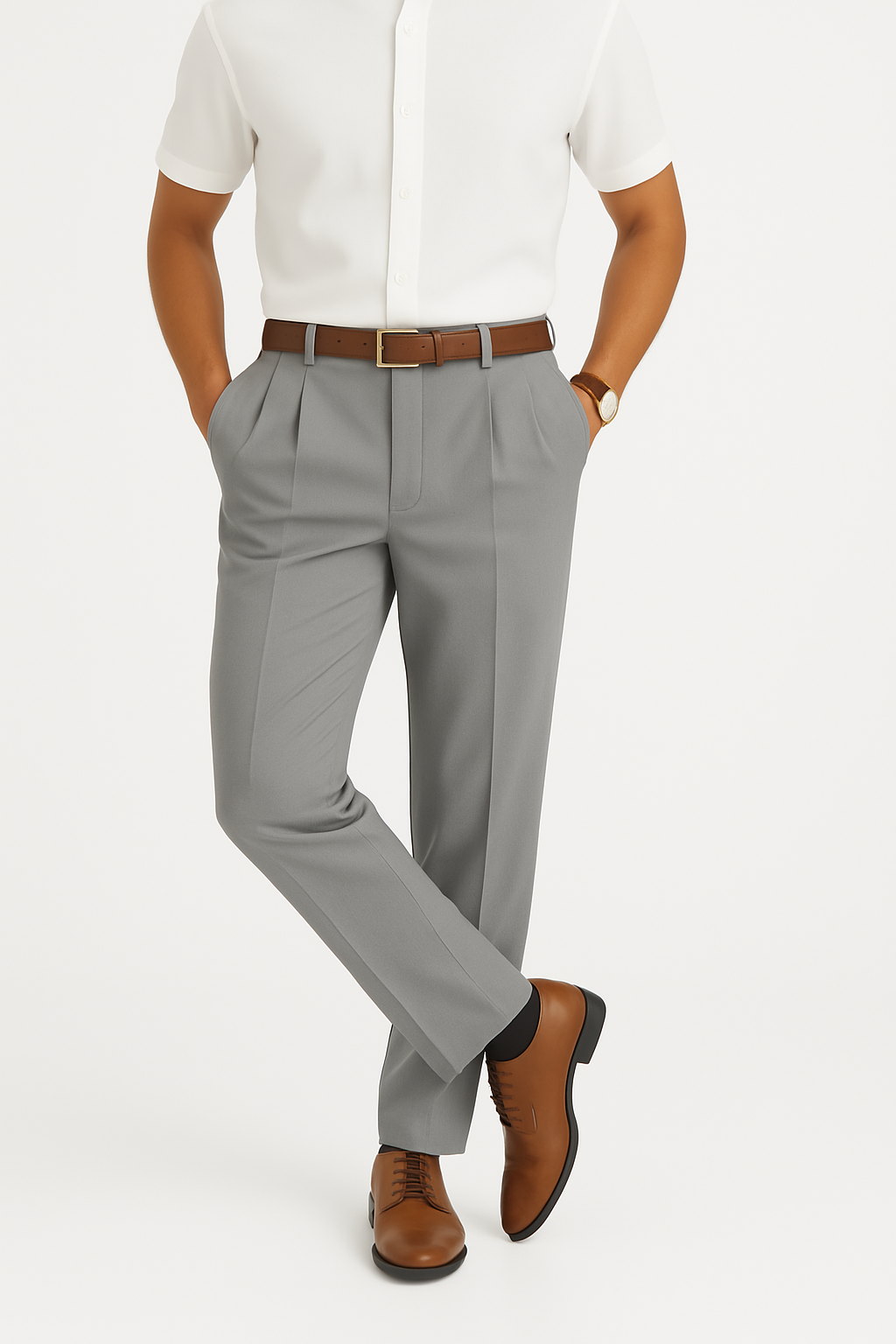 Men's Modern Tailored Fit Trousers - Casual Office Wear
