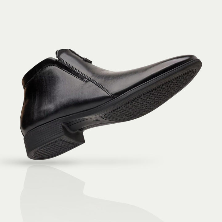 Men's Polished Leather Ankle Boots - Modern Style