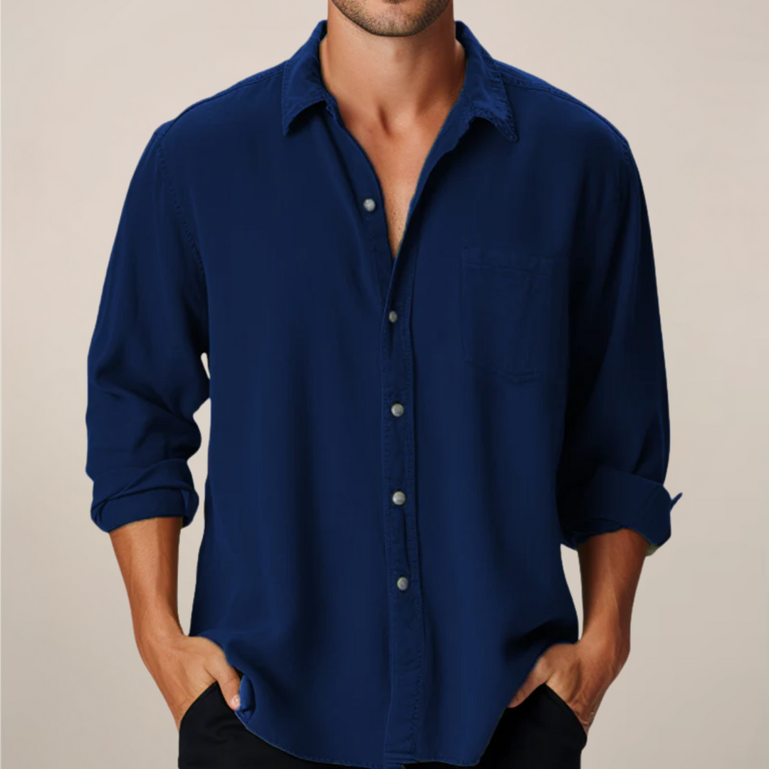 Men's Classic Long Sleeve Shirt - Regular Fit Casual Wear