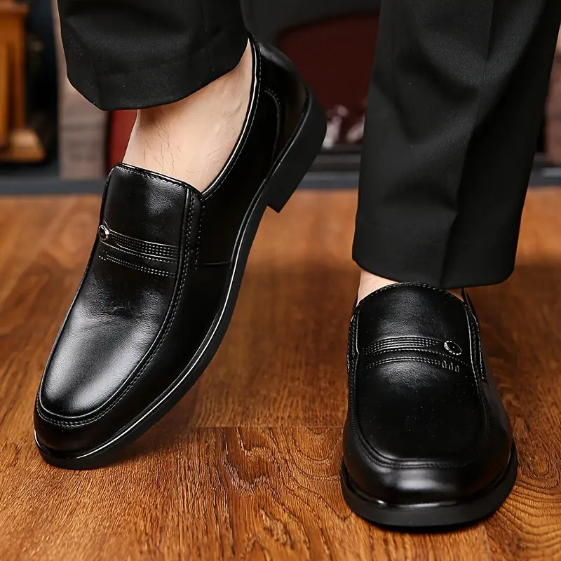 Men's Polished Slip-On Loafers - Classic Dress Shoes