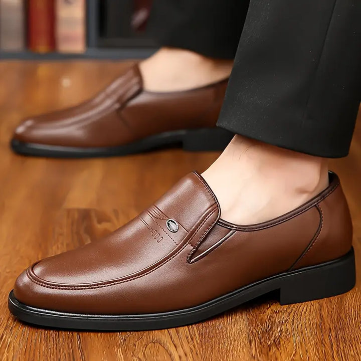 Men's Polished Slip-On Loafers - Classic Dress Shoes