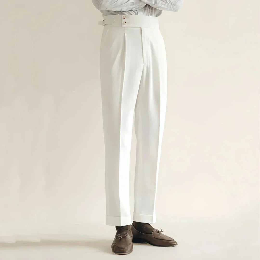 Men's Pleated High-Rise Trousers - Relaxed Fit