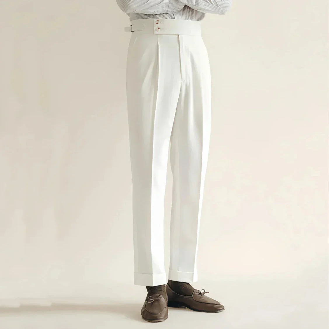 Men's Pleated High-Rise Trousers - Relaxed Fit