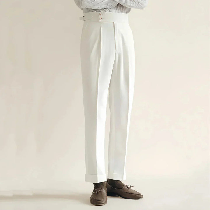 Men's Pleated High-Rise Trousers - Relaxed Fit
