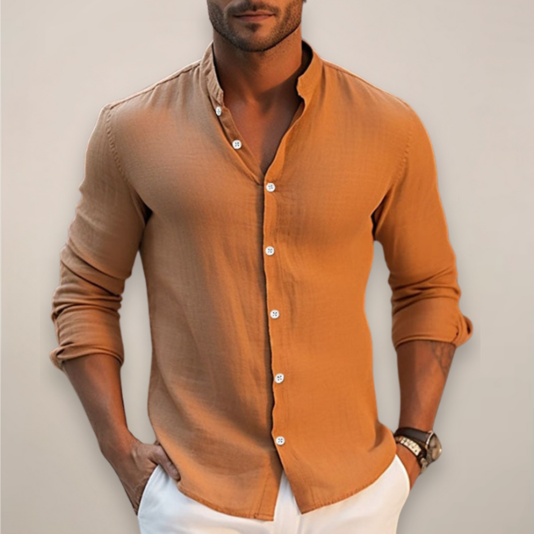Men's Linen Short Sleeve Shirt - Summer Casual