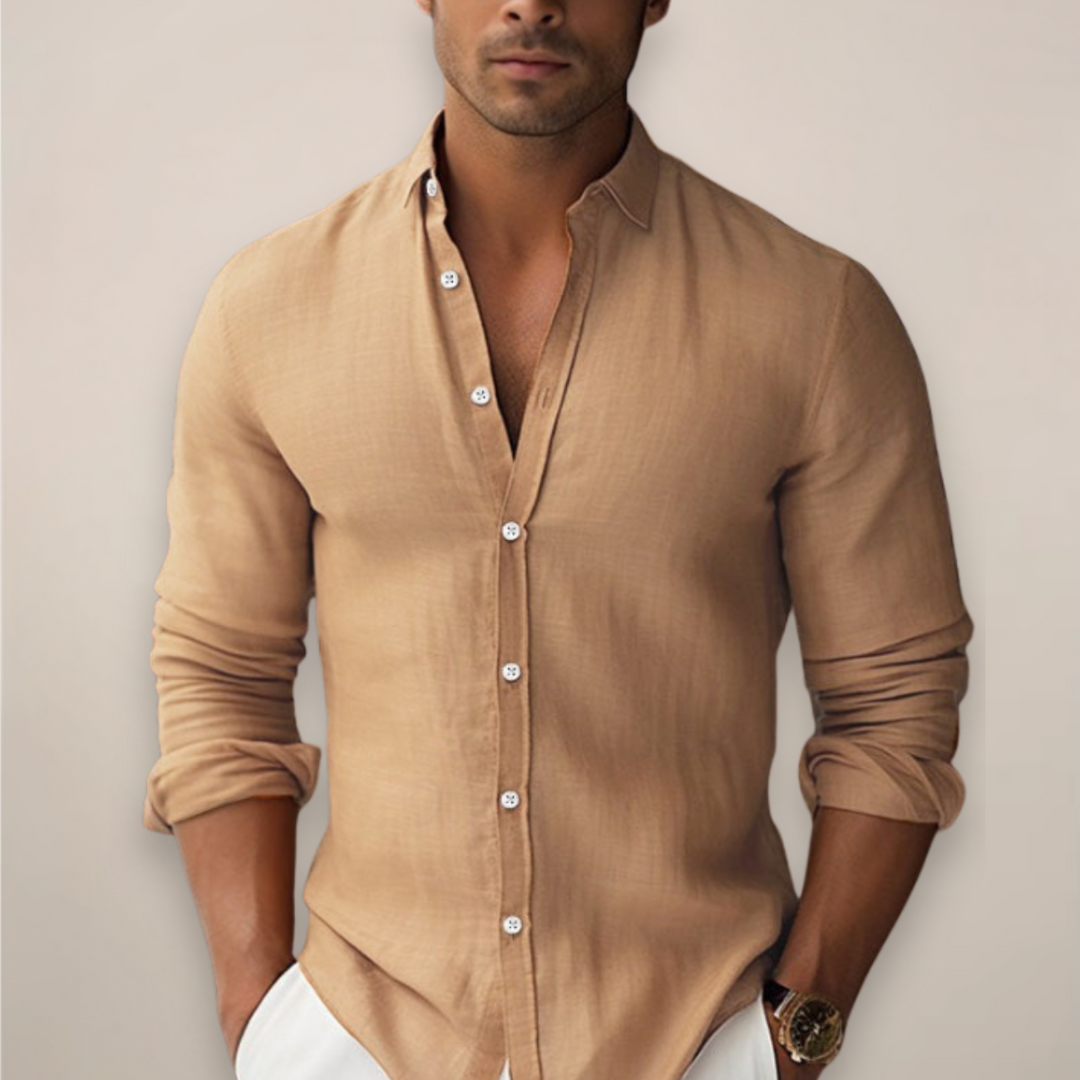 Men's Linen Short Sleeve Shirt - Summer Casual
