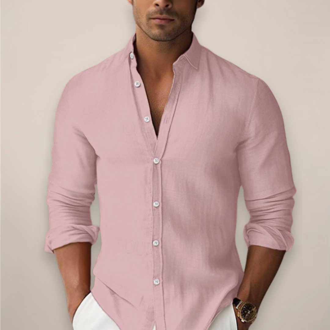 Men's Linen Short Sleeve Shirt - Summer Casual