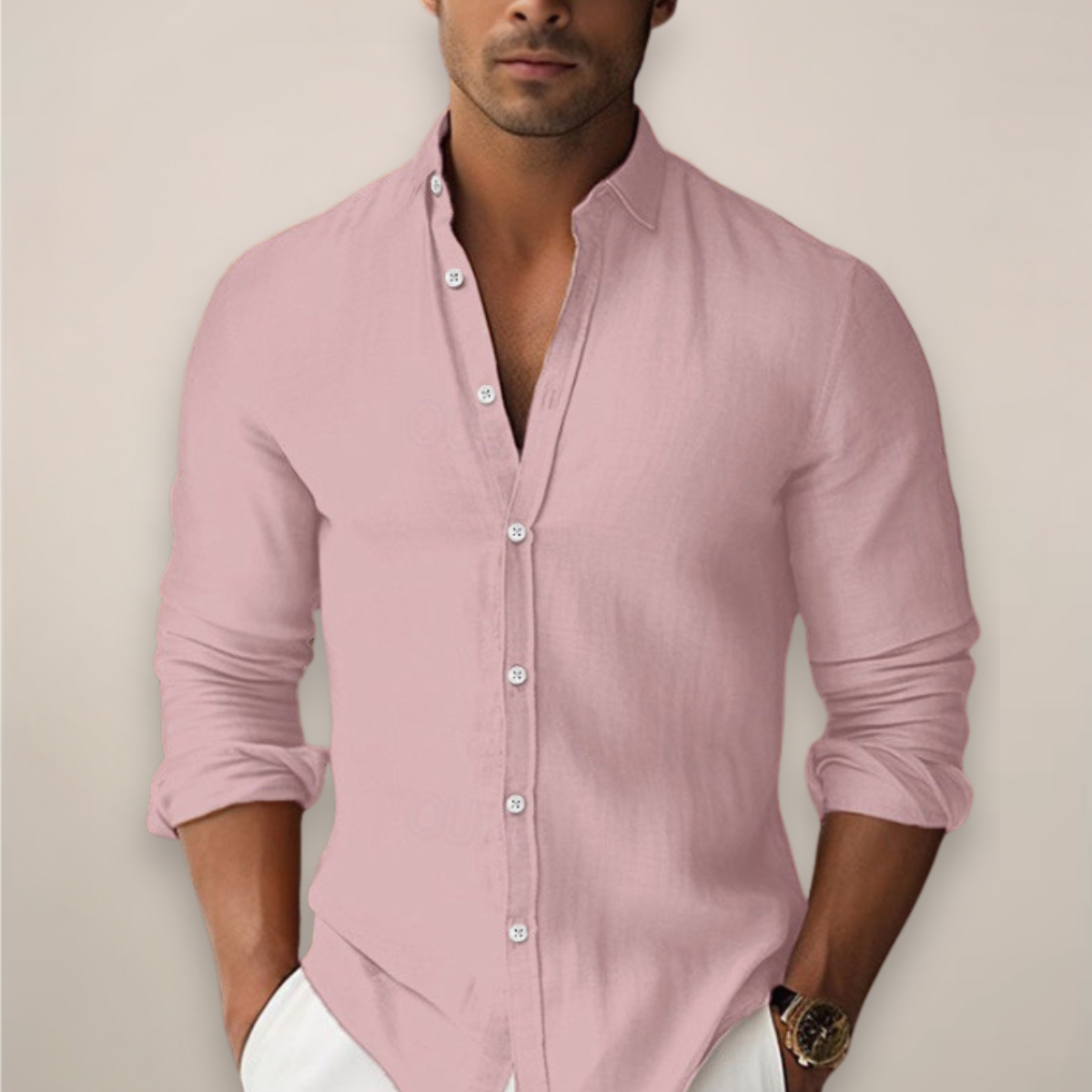 Men's Linen Short Sleeve Shirt - Summer Casual