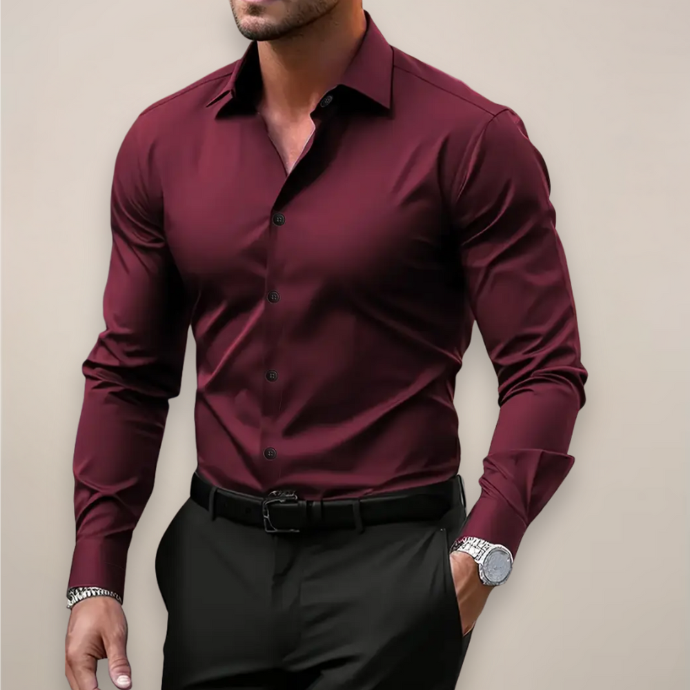 Men's Classic Fit Long Sleeve Shirt - Versatile Smart Casual
