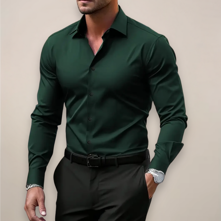 Men's Classic Fit Long Sleeve Shirt - Versatile Smart Casual