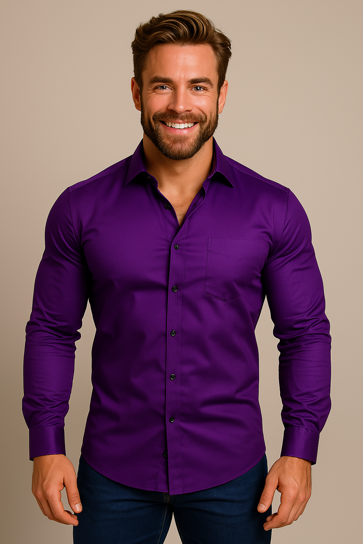 Men's Classic Fit Long Sleeve Shirt - Lightweight Breathable