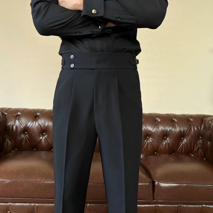 Men's Pleated Trousers - Stretch Fit for Modern Tailoring