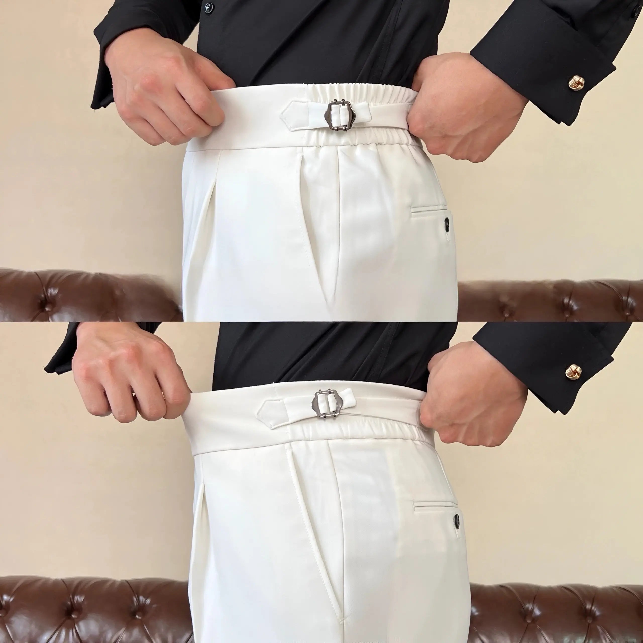 Men's Pleated Trousers - Stretch Fit for Modern Tailoring