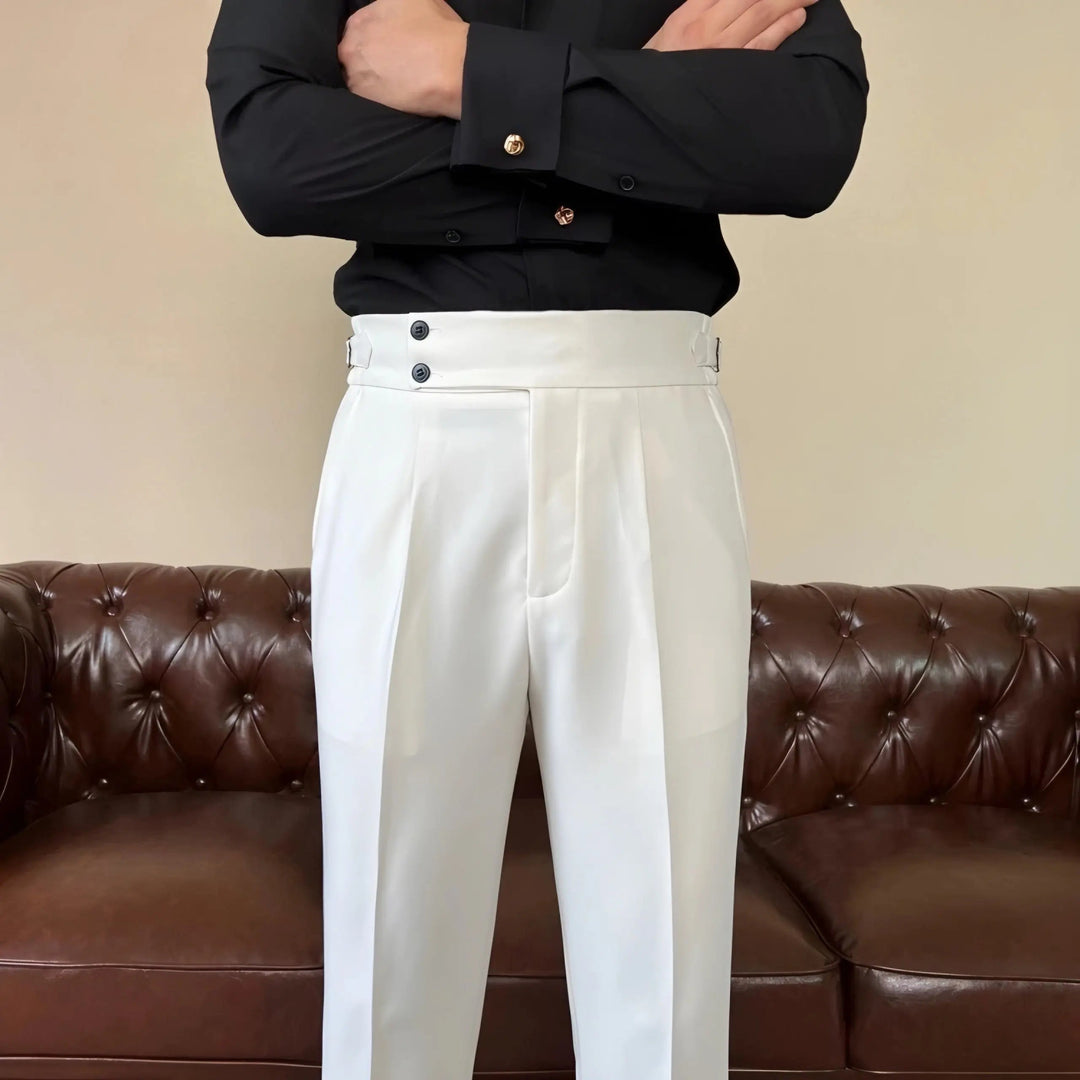 Men's Pleated Trousers - Stretch Fit for Modern Tailoring