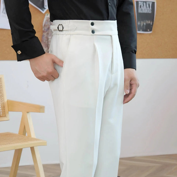 Men's Pleated Trousers - Stretch Fit for Modern Tailoring