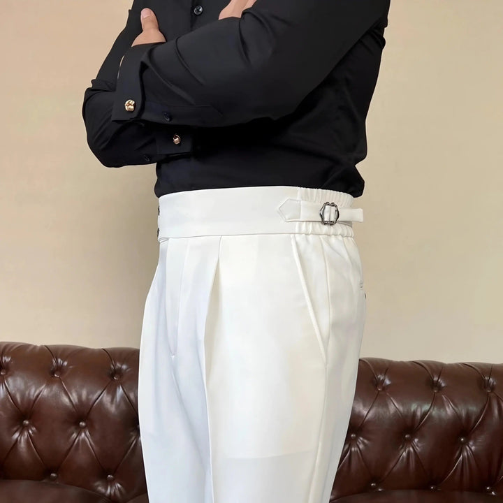 Men's Pleated Trousers - Stretch Fit for Modern Tailoring