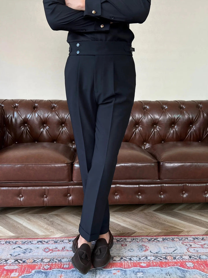 Men's Pleated Trousers - Stretch Fit for Modern Tailoring
